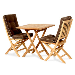 TROPICAL Set mobilier terasă/grădină, 2 scaune pliabile și masă pliabilă