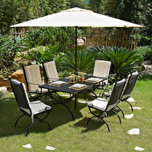 ROMEO ELEGANCE Set mobilier terasă/grădină, 6 scaune și masă extensibilă