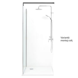 LIBERTY Sistem dus, 80x200cm, sticla, dungi decorative verticale