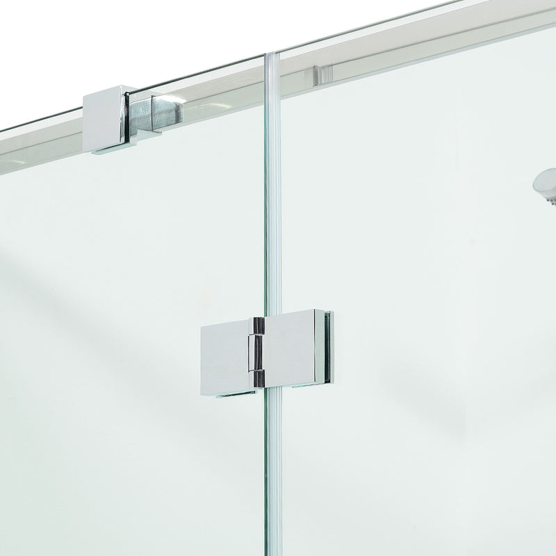 MEREDITH Sistem duș, 120x90x195 cm, ușă stânga, sticlă, sablat cu dungă decorativă