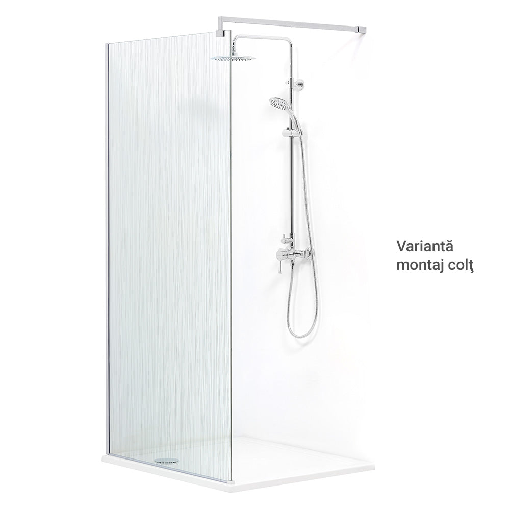 LIBERTY Sistem dus, 96x200cm, sticla, dungi decorative verticale