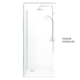 LIBERTY Sistem dus, 96x200cm, sticla, dungi decorative verticale