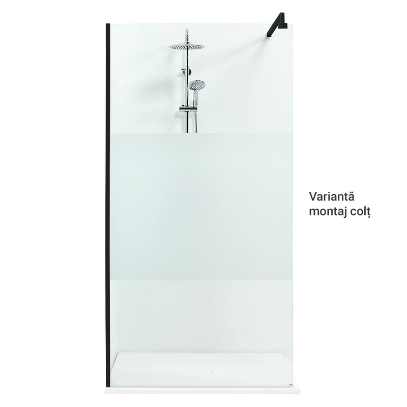 LIBERTY Sistem duș, 116x200 cm, sticlă, sablat cu dungă decorativa