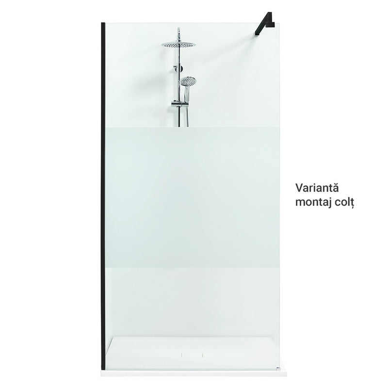 LIBERTY Sistem duș, 116x200 cm, sticlă, sablat cu dungă decorativa