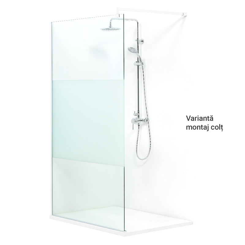 Sistem dus, 116x200 cm, sticla, sablat cu dunga decorativa LIBERTY