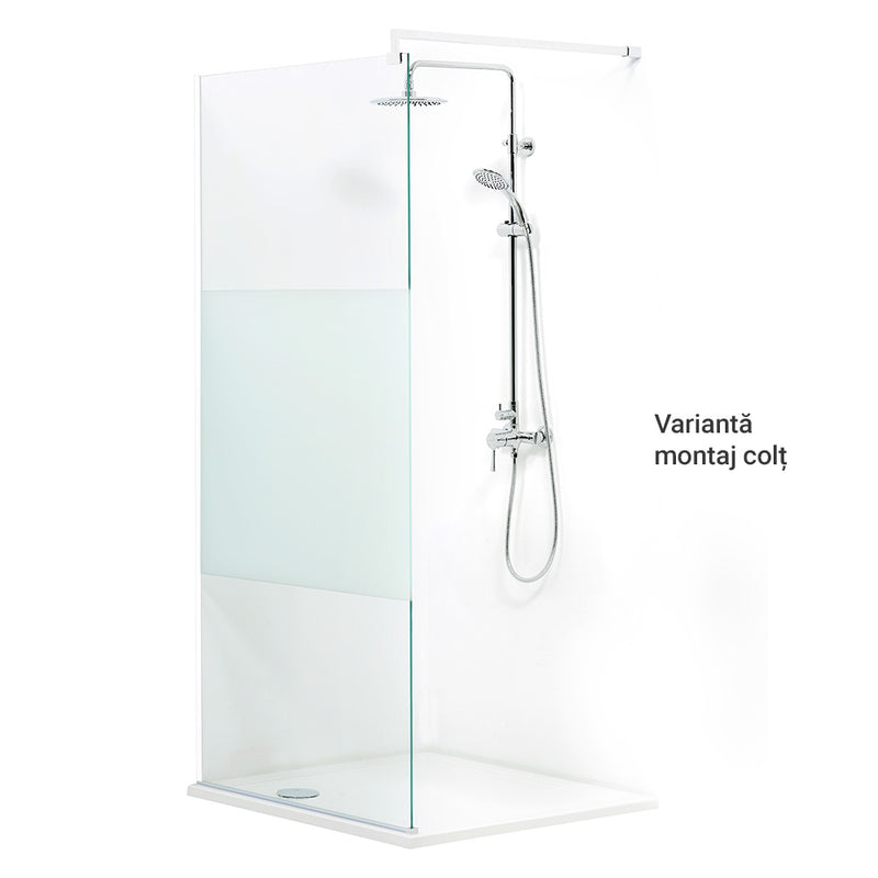 Sistem dus, 96x200 cm, sticla, sablat cu dunga decorativa LIBERTY