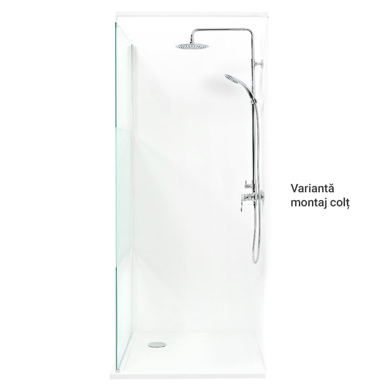 LIBERTY Sistem duș, 96x200 cm, sticlă, sablat cu dungă decorativa