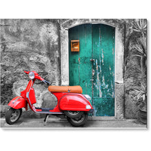 RED SCOOTER RESTING Tablou canvas