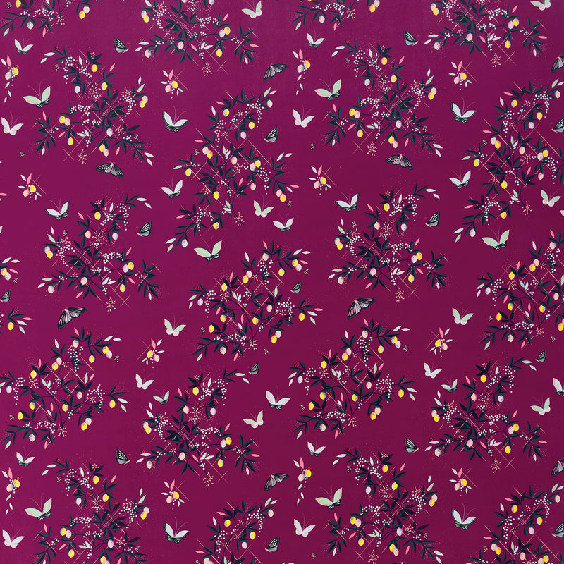 BUTTERFLIES AND TRELLIS VELVET Material textil