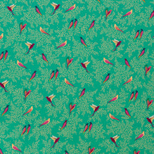 GREEN BIRDS VELVET Material textil