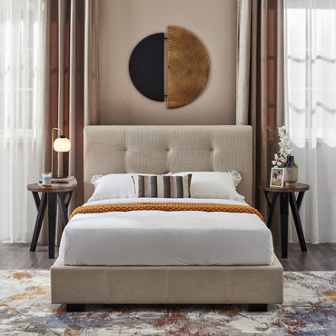 BRUGES Pat tapițat, 140x190cm, somieră rabatabilă inclusă