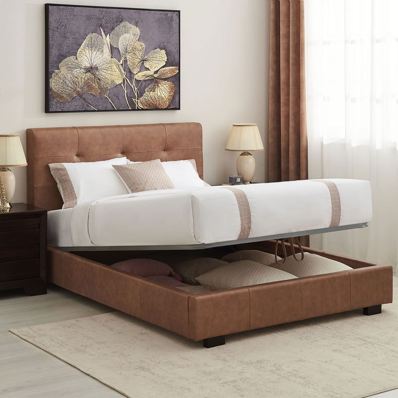 BRUGES Pat tapițat, 140x200cm, somieră rabatabilă