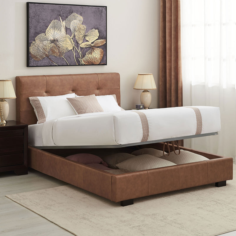 BRUGES Pat tapițat, 140x200cm, somieră rabatabilă