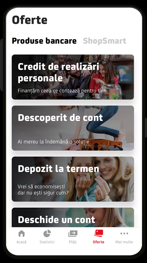 ShopSmart — pasul 1: Apasă pe butonul Oferte și accesează meniul ShopSmart